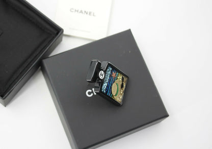 Chanel 18S Resin Beach Black Perfume Bottle Brooch