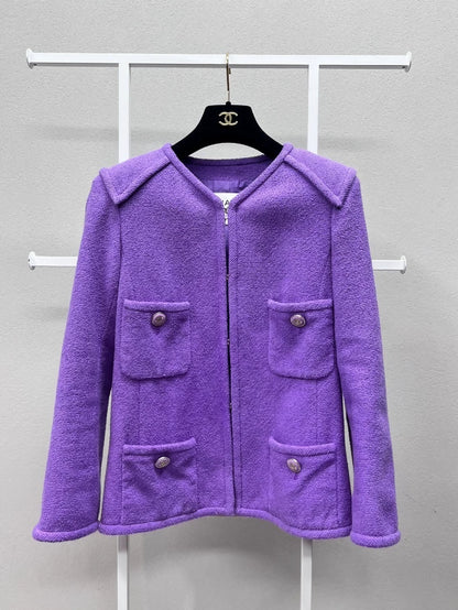 Chanel 20P purple tweed jacket
