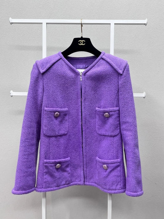 Chanel 20P purple tweed jacket