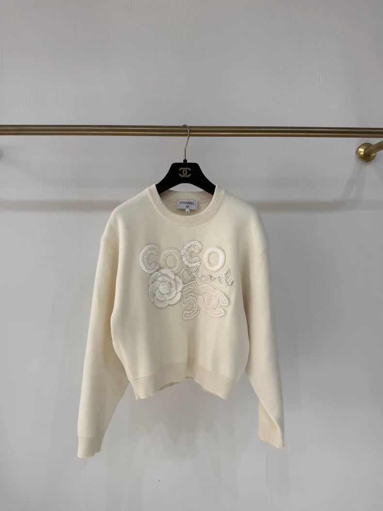 Chanel 20B ecru Double C Sweater