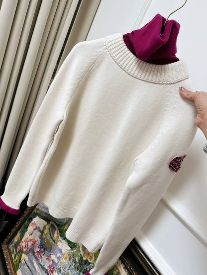 Chanel Coco Neige Ski Collection Turtleneck Sweater in Cream White