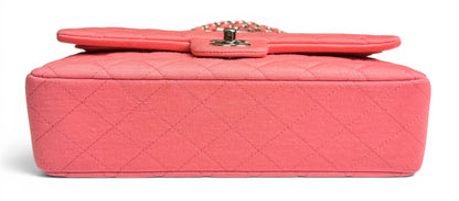 Chanel 14A Supermarket Pink Jersey Medium Classic Timeless Double Flap Bag
