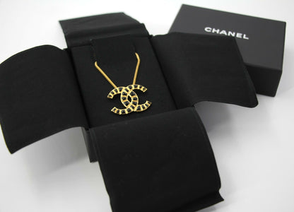 Chanel B19A Metal Black & Gold "Along the Nile" CC Necklace