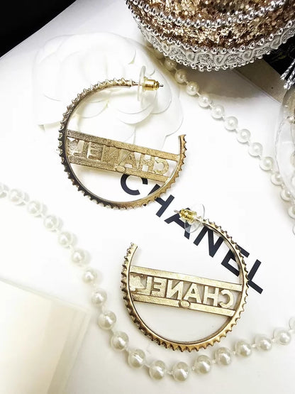Chanel 22S logo double C circular earrings