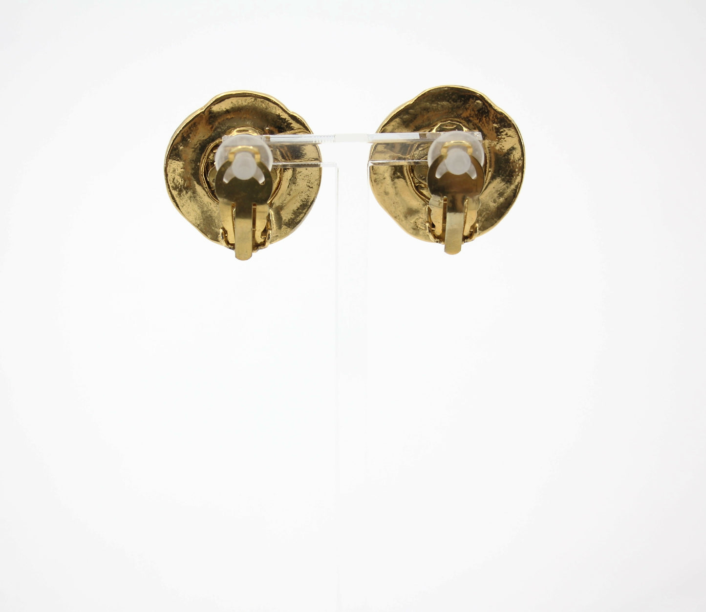 Chanel Vintage 86 Gold-plated Twisted Double Chanel Round Clip-on Earrings
