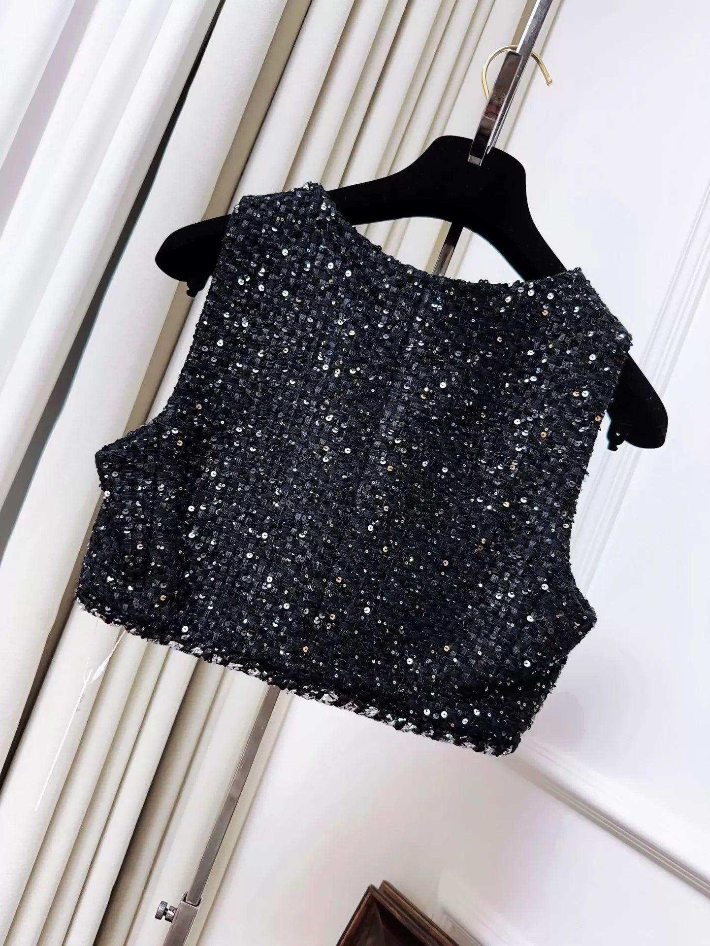 Chanel 22p black tweed vest