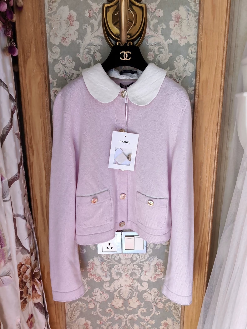 Chanel 25B pink cardigan