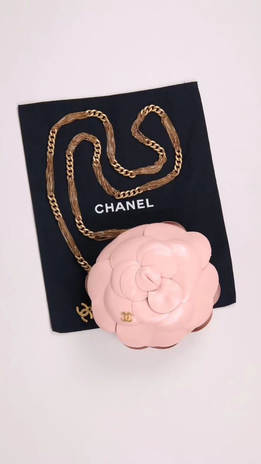 Chanel 23K Pink Camellia Shoulder Bag