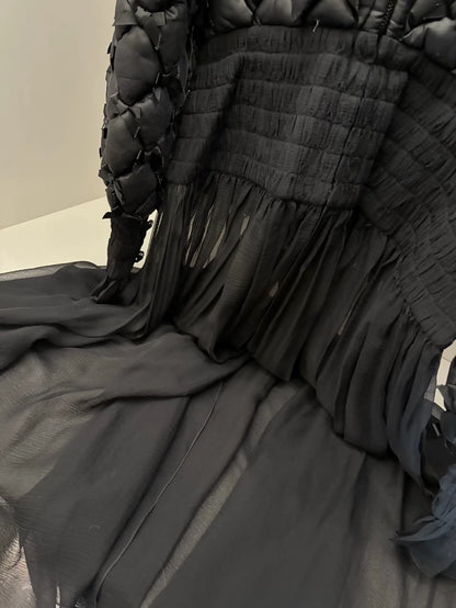 Chanel 2015 Bow-Tie Down Jacket with Silk Cotton
