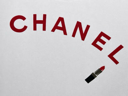 Chanel White Makeup Lipstick Logo Sweater (rare)