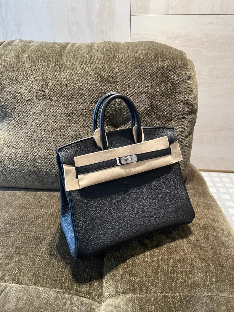 Hermes Birkin 25 black Togo leather palladium hardware