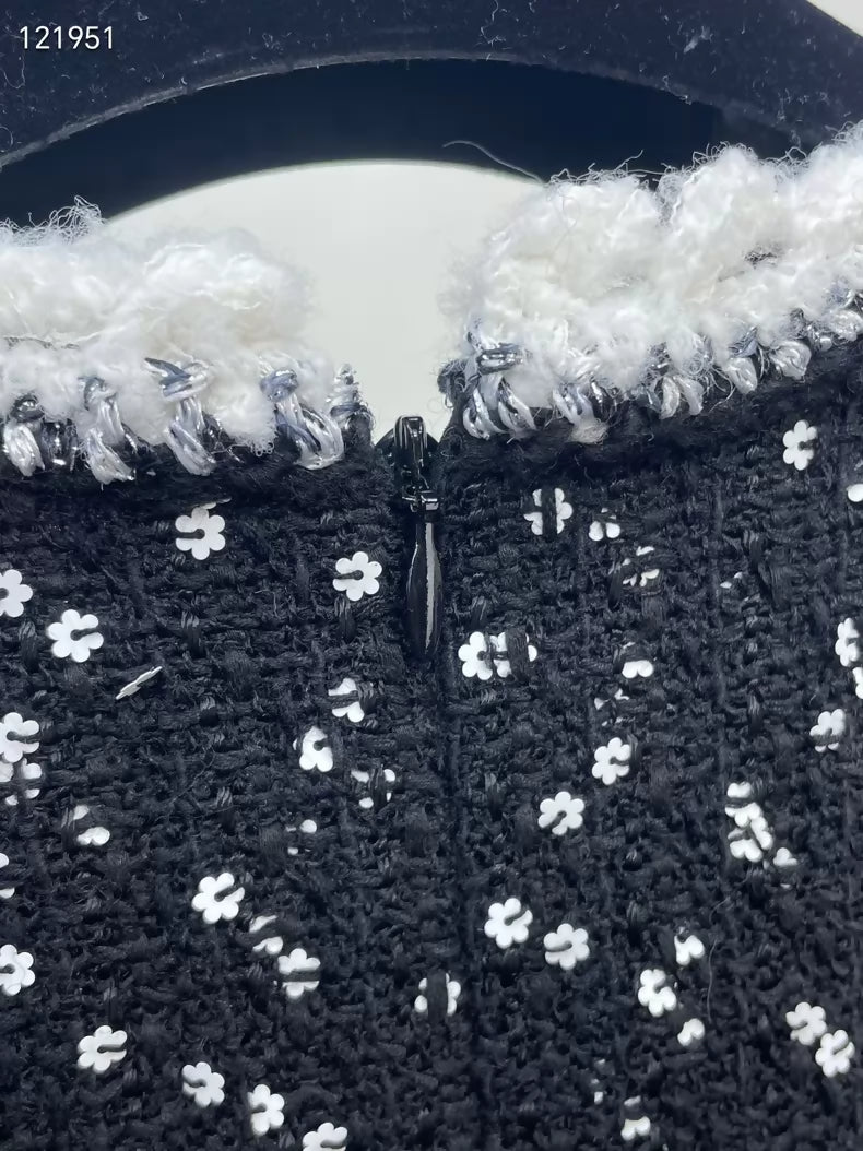 Chanel 23K black sequined tweed dress