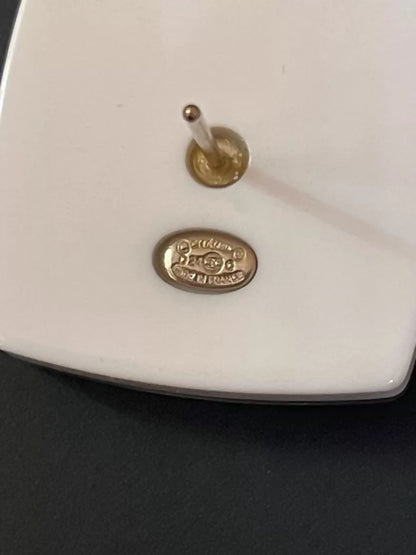Chanel 24p Colorful square enamel earrings