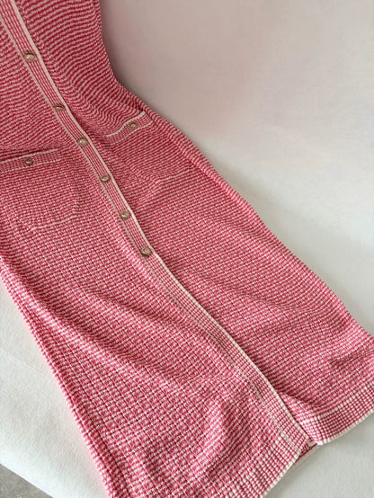 Chanel 21C Red Striped Knit Cardigan