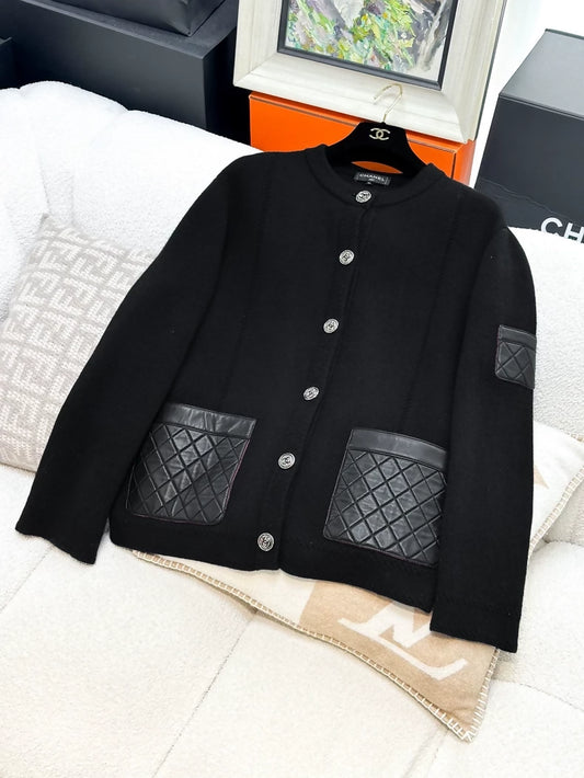 Chanel 24b Black Cashmere Cardigan