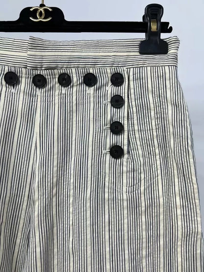 Dior button-down striped wide-leg pants