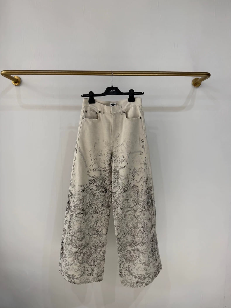 Dior Spring/Summer 2026 Garden Print Wide-Leg Jeans