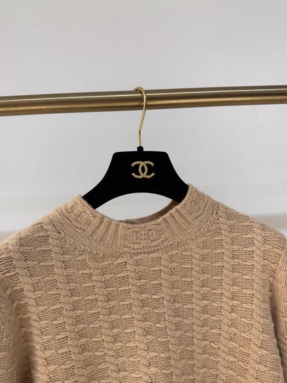 Chanel 23B 3D double C embossed knit cardigan