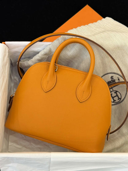 Hermès Mini Bolide Special Order (HSS) Beige Sesame / Almond with Gold Brown Interior Bicolor Leather