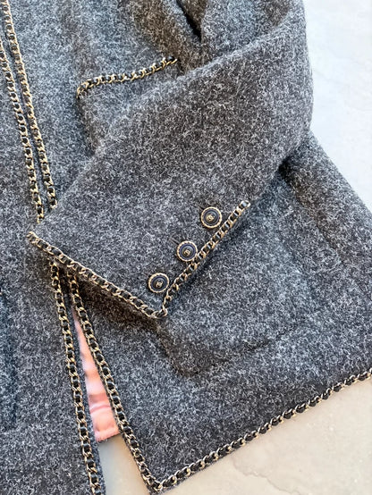 Chanel 19b grey wool jacket