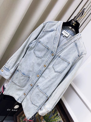 Chanel 21C  Light Blue Denim Jacket/ shirt