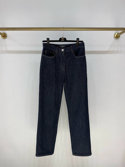 Chanel 25C dark blue denim