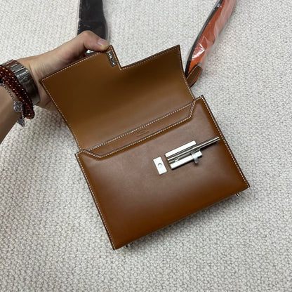 Hermès Verrou mini saddle leather palladium hardware