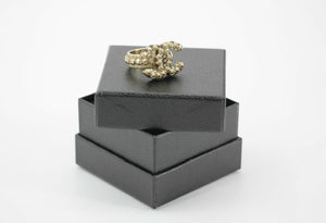 Chanel A12A Metal Imitation Pearl Maroon CoCo Mark Ring