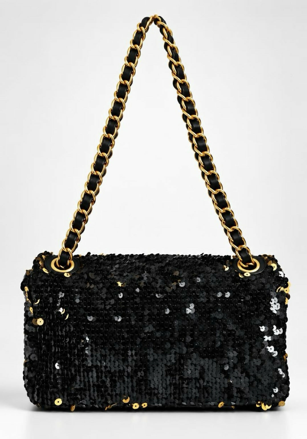 Chanel 08C Blue/Gold Metallic Sequins Summer Nights Medium Flap Bag
