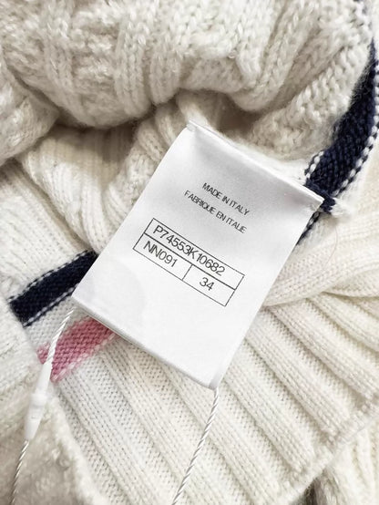 Chanel 23P ecru cardigan with pink trim