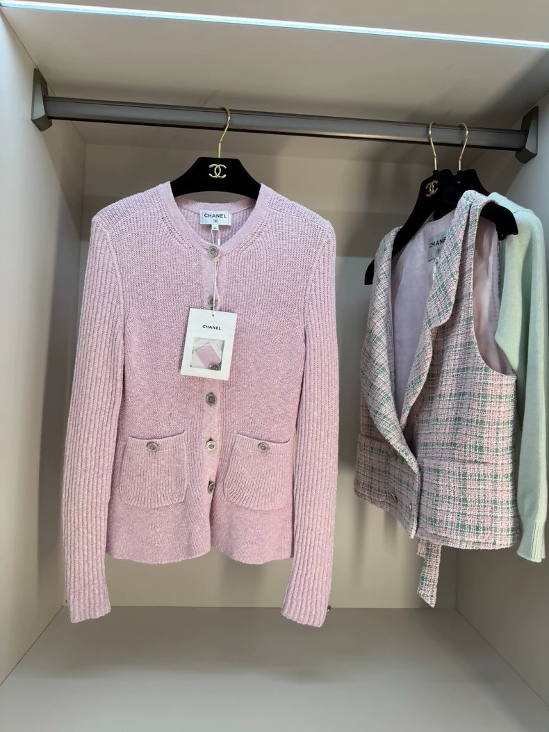 Chanel 24P pink cardigan