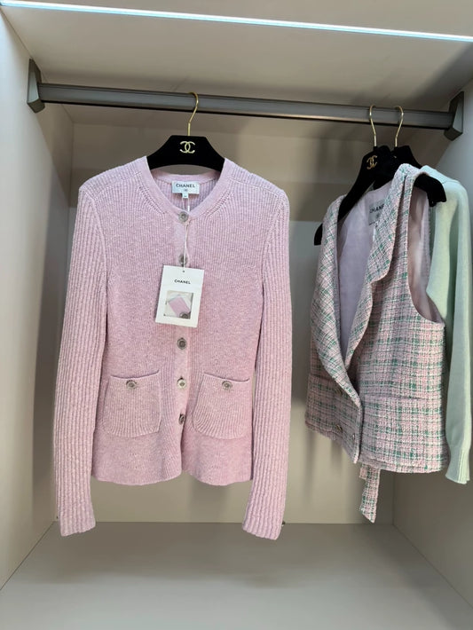 Chanel 24P pink cardigan