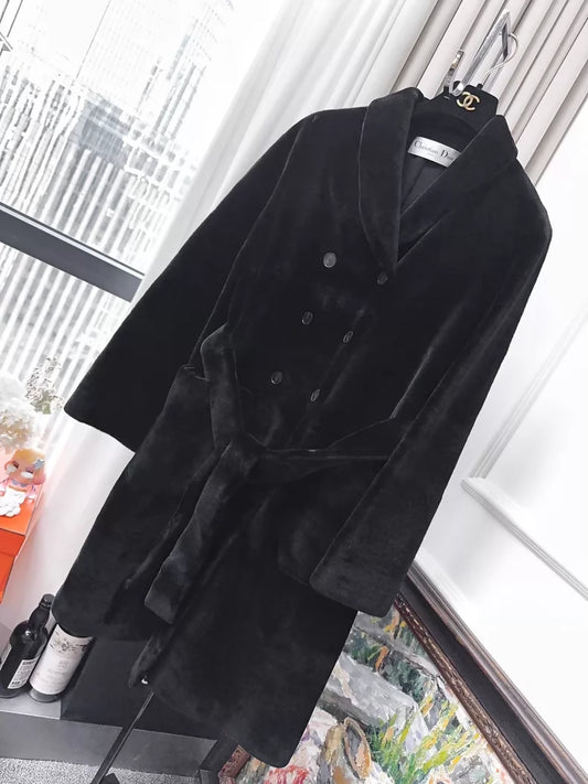 Dior black mink fur coat