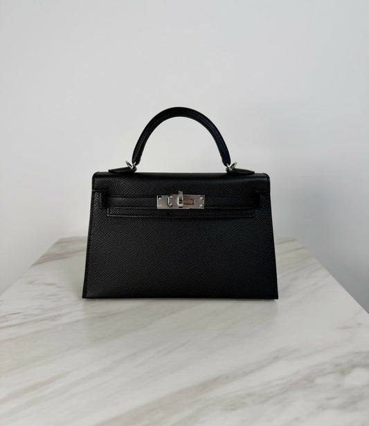 Hermès Kelly 20 Black Epsom PHW G 2026