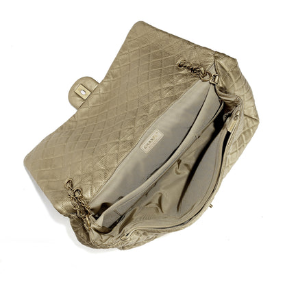 Chanel Metallic Gold XXL Airline Travel Flap Bag
