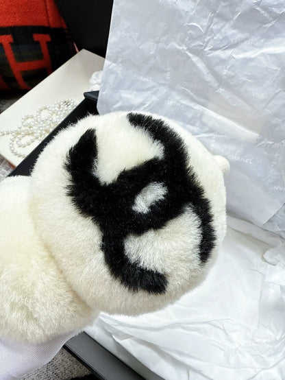 Chanel Ski Series ecru and Black Earmuffs