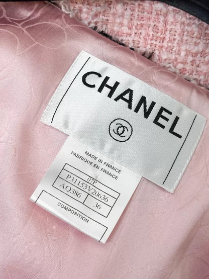 Chanel 07P Pink Tweed dress and jacket set
