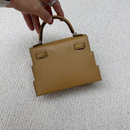 HERMÈS KELLY PICTO DOLL BISCUIT EPSOM LEATHER PALLADIUM HARDWARE