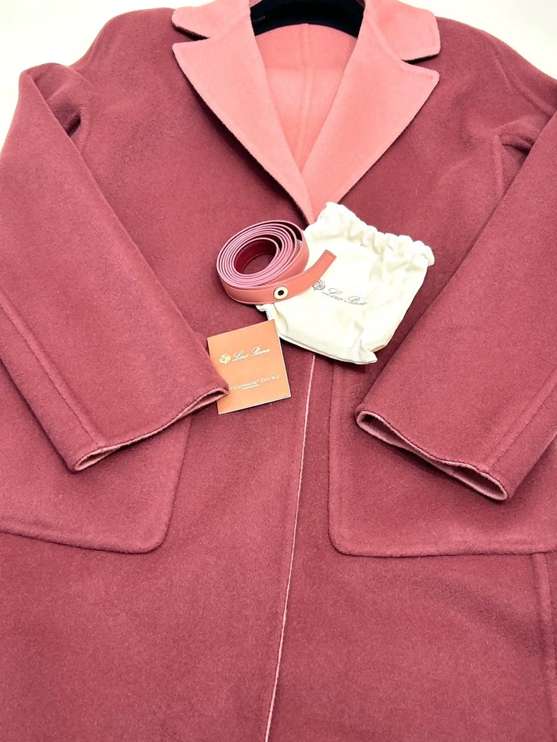 Loropiana reversible two-tone fitted cashmere coat