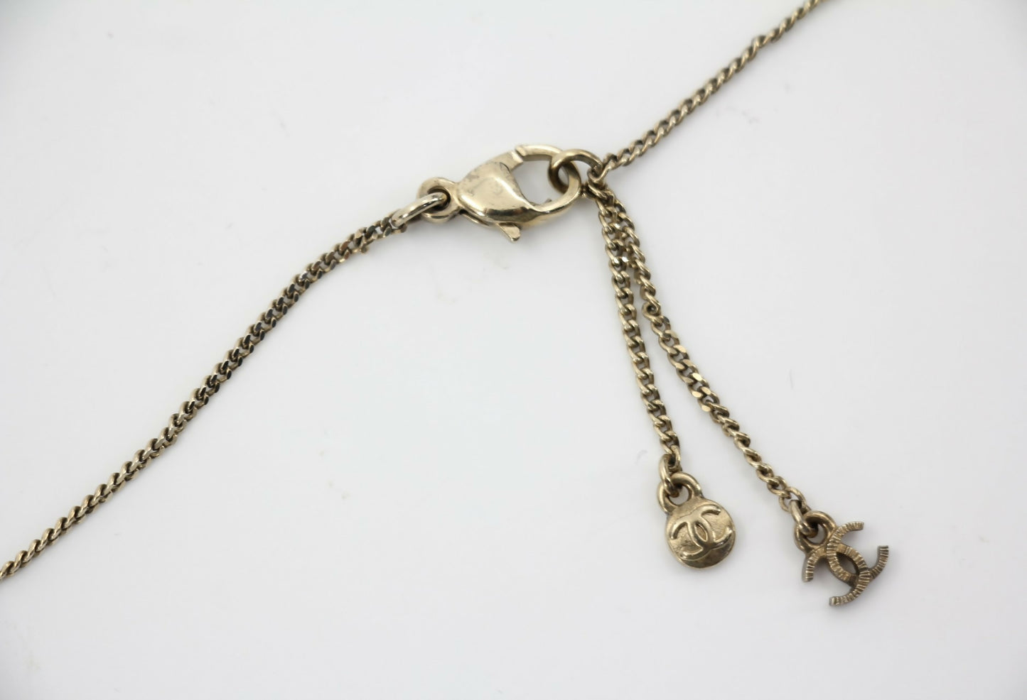 Chanel Vintage 09P Rhinestone Two CC Necklace