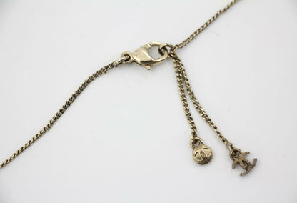 Chanel Vintage 09P Rhinestone Two CC Necklace