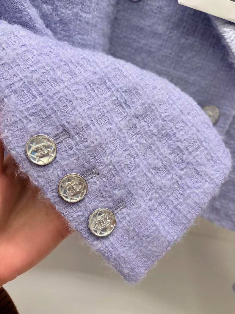 Chanel 21K purple tweed suite