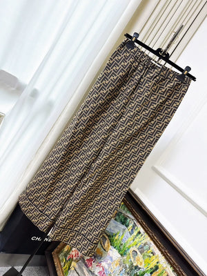FENDI monogram silk trousers