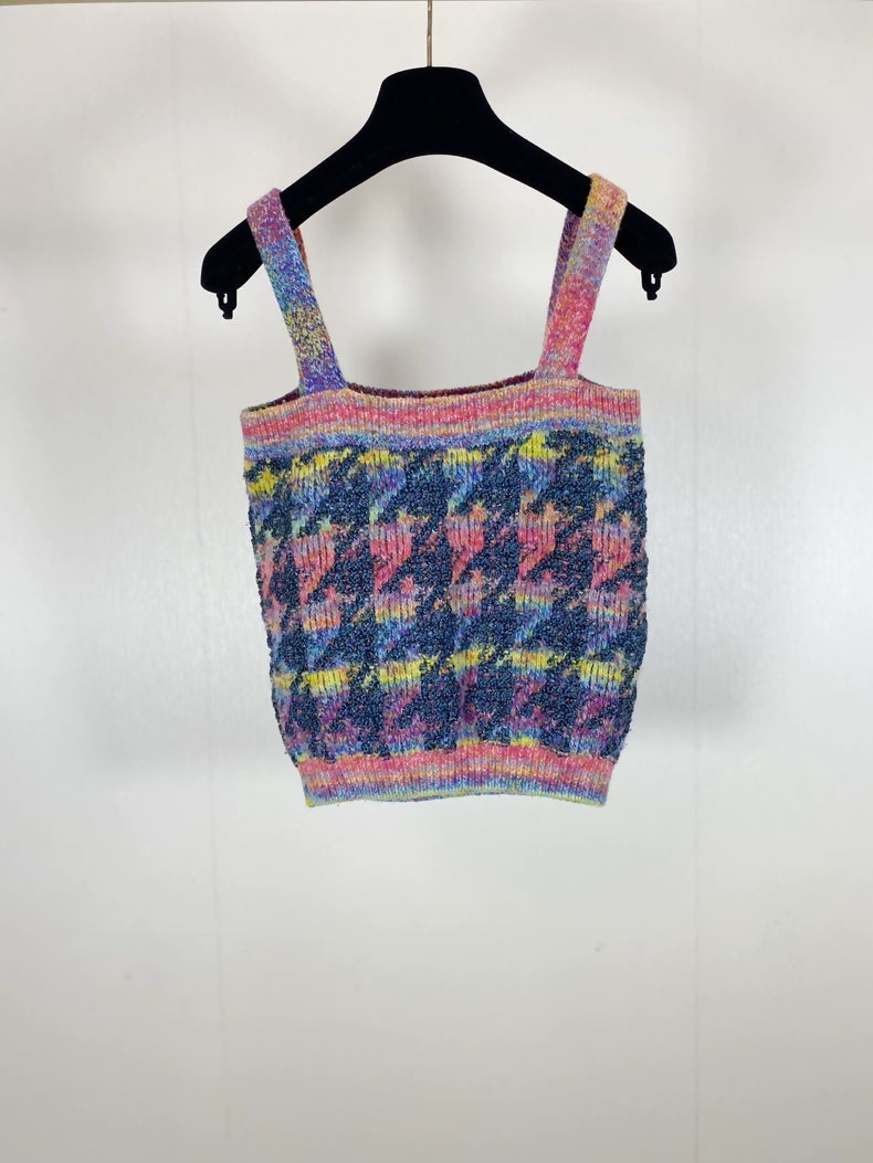 Chanel 20A Colorful Cashmere Knit Camisole