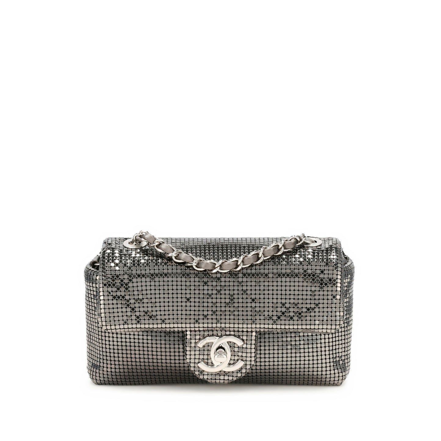 Chanel Fall/Winter 2021 Metallic Mesh Mini Flap Bag