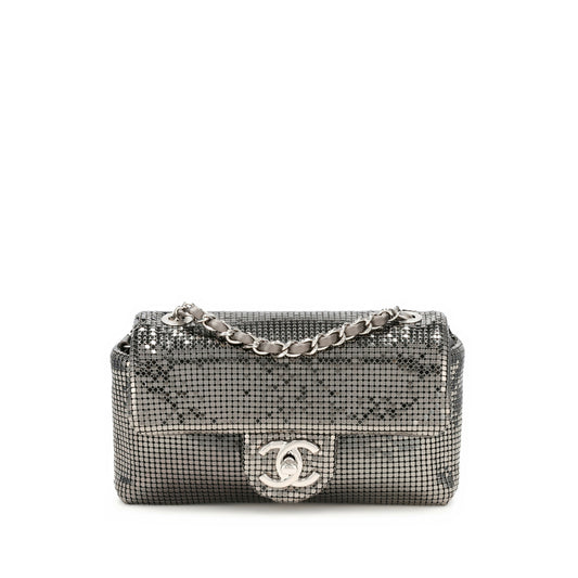Chanel Fall/Winter 2021 Metallic Mesh Mini Flap Bag