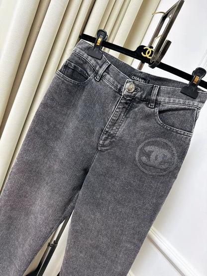 Chanel 23C smoky grey double-C jeans