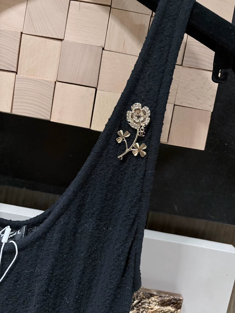 Chanel 25A Black Knit Dress