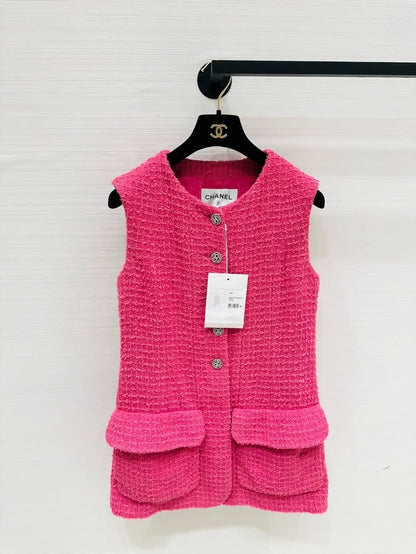 Chanel 22S pink tweed Vest Dress