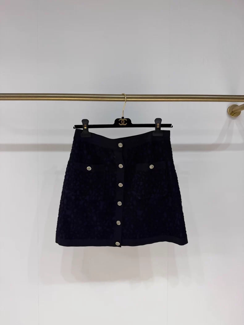 Chanel 21C camellia midi skirt,